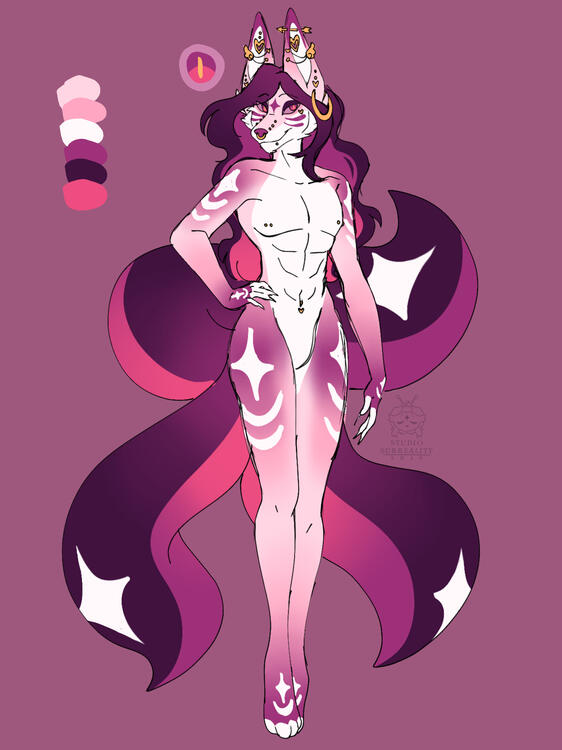 character created from scratch according to the client's preferences, just one pose including color palette.